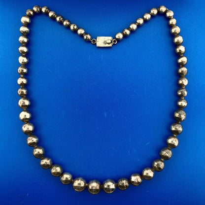 Vintage Taxco IC-05 Sterling Silver Chain Strung Graduated Silver Bead Necklace