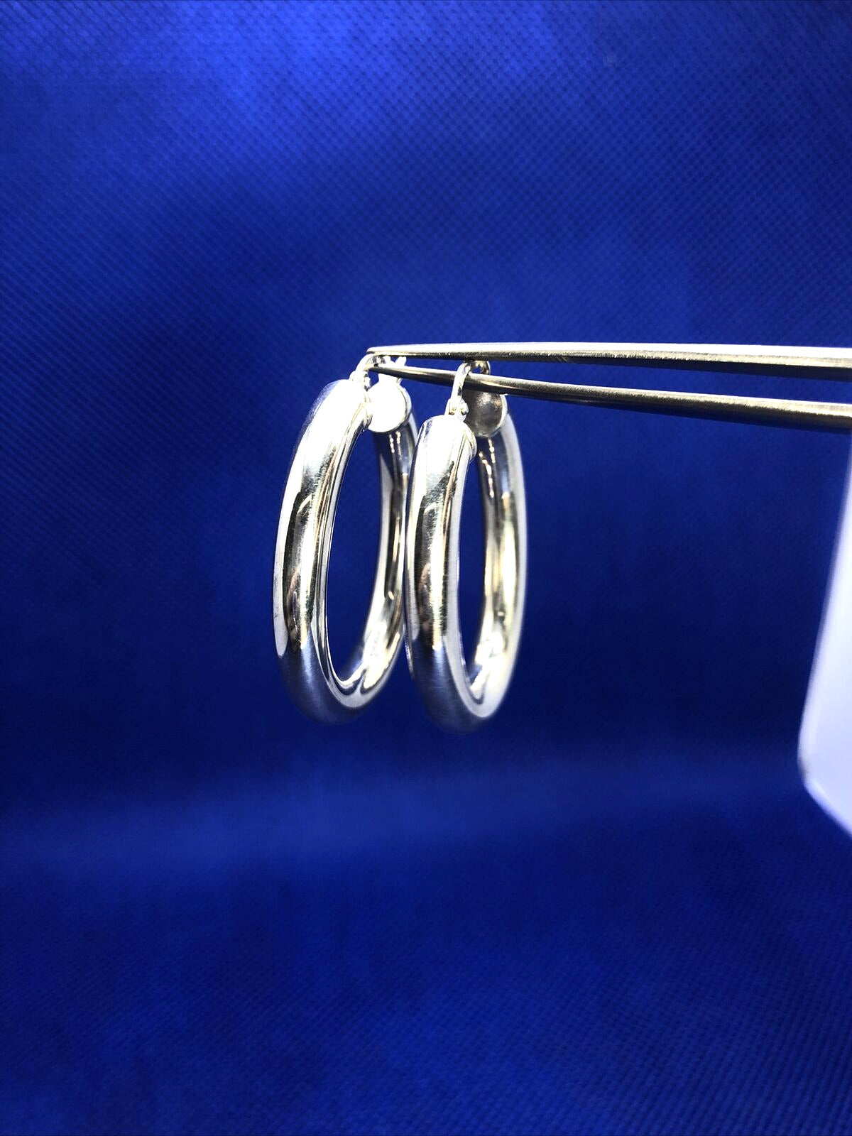 Designer Italy 925 Sterling Silver Large Polished Tubular Oval Hoop Earrings