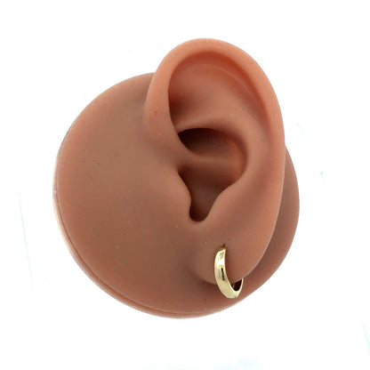 Designer EHC 14K Yellow Gold Polished Round Hinged Huggie Hoop Earrings