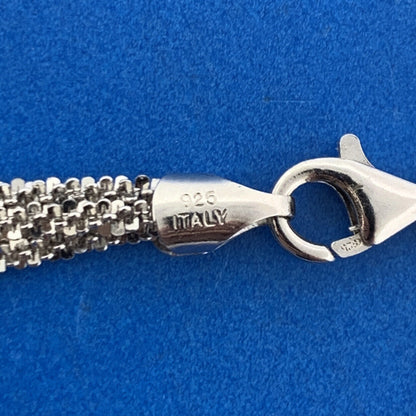 Designer Milor Italy 925 Sterling Silver Diamond Cut Sparkling 3 Strand Necklace