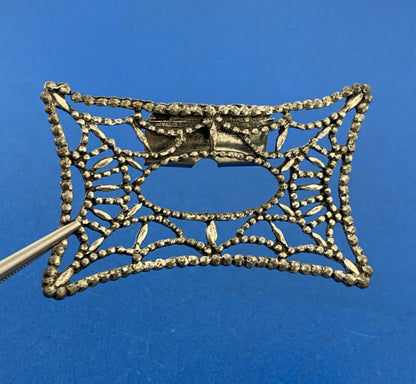 Designer MUSI 1970's Cut Steel Rhinestone Lot Of Two Pair Shoe Buckles