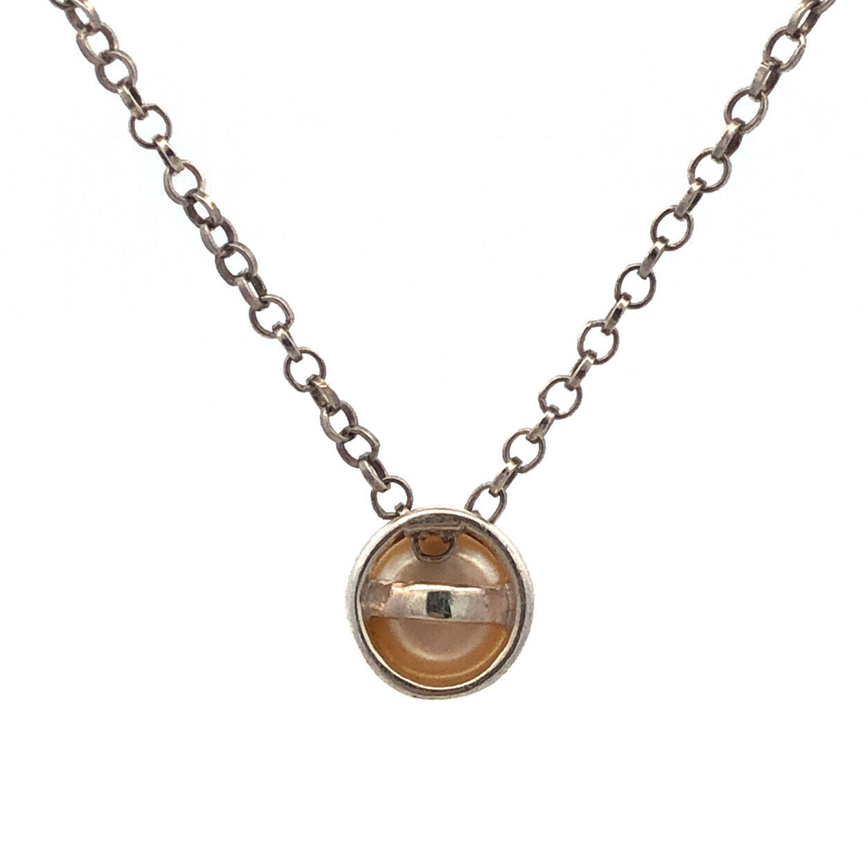 Sterling Silver Round Pearl Petite Pendant Necklace