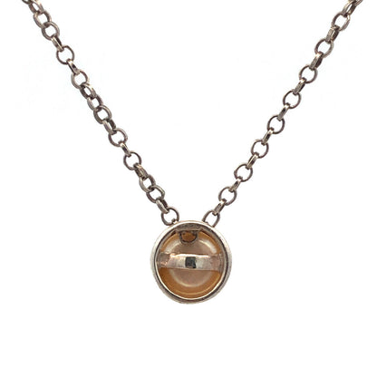 Sterling Silver Round Pearl Petite Pendant Necklace
