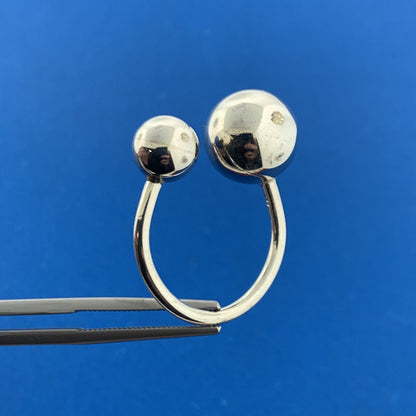 Designer 925 Sterling Silver Modernist Ball Adjustable Ring