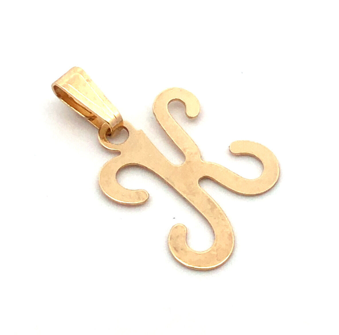 Designer SCC 14K Yellow Gold Letter Initial K Monogram Pendant