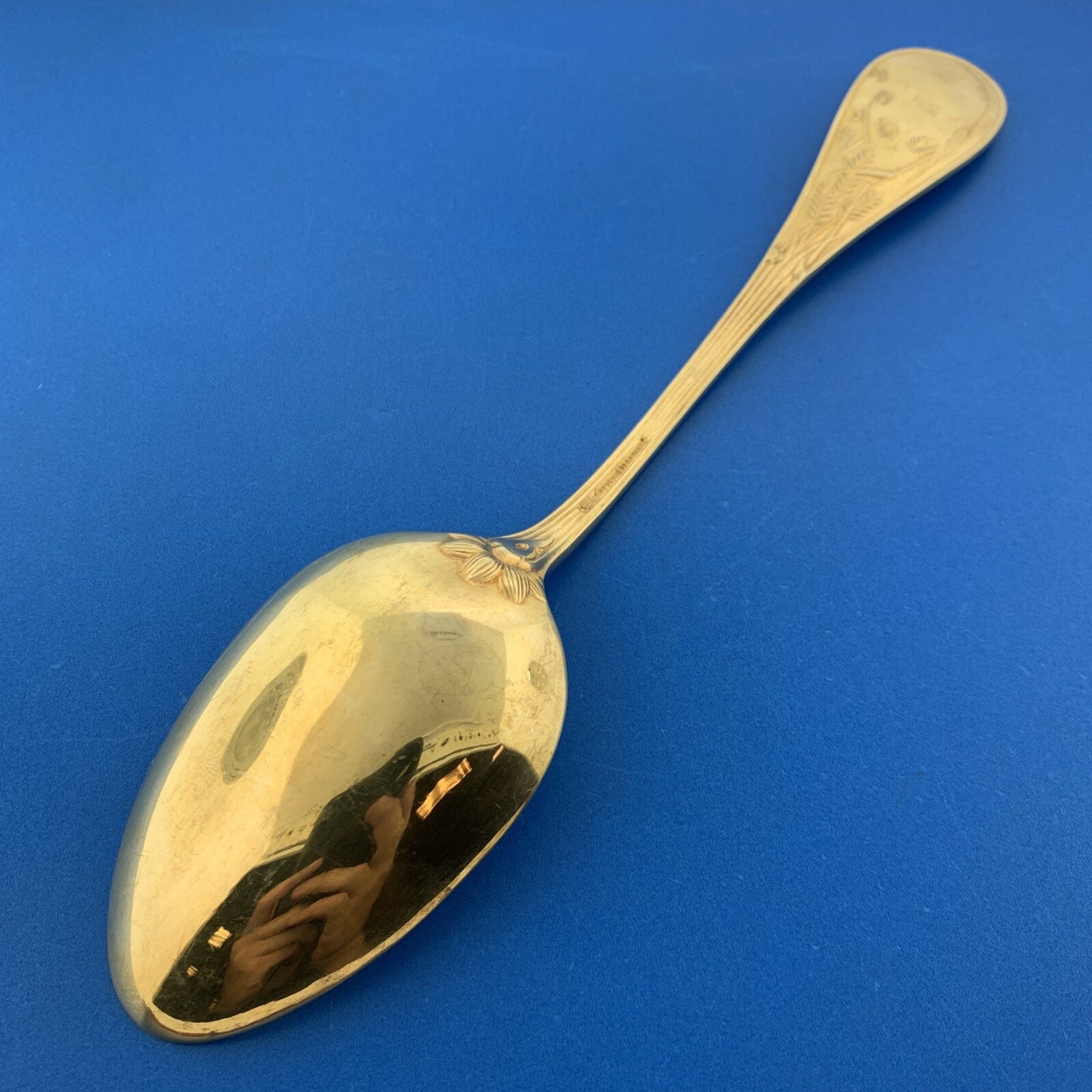 Tiffany & Co Vermeil Gold Washed Sterling Silver 925 Audubon Large Serving Spoon