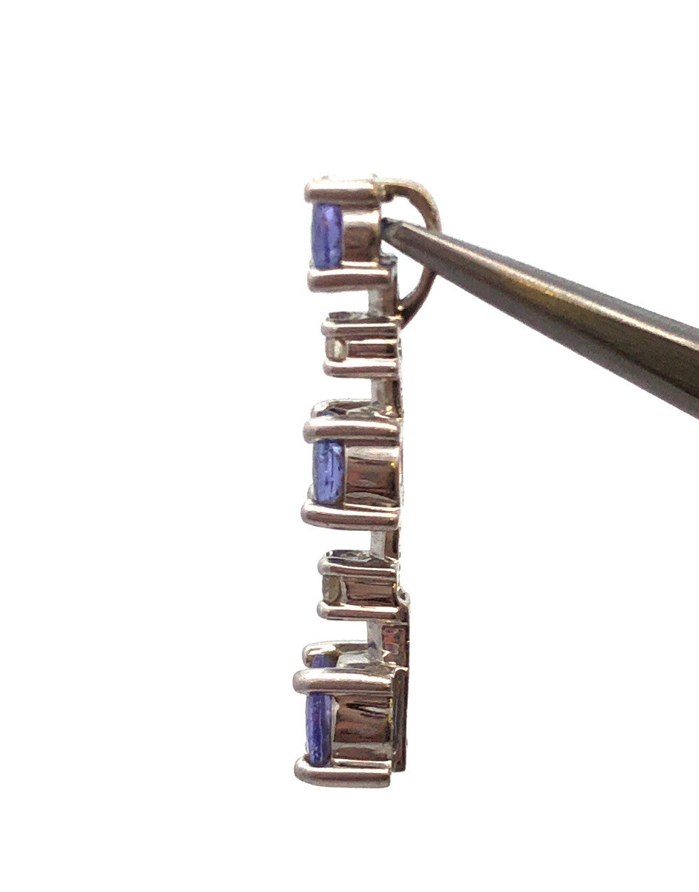 Keepsake THL 14K White Gold Tanzanite Diamond Eternity Bar Pendant