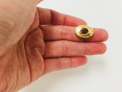 14k Yellow Gold Pink Tourmaline Slide Charm Pendant