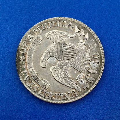1827 P Capped Bust Silver Half Dollar 50c Early Philadelphia Mint Sunset Tones