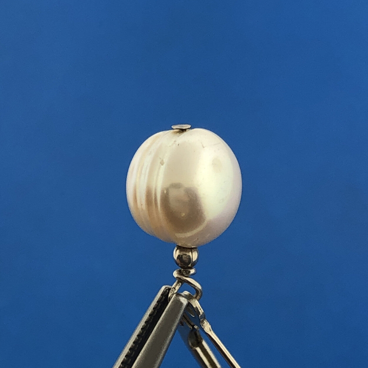 Lovely Sterling Silver White Pearl Bridal June Anniversary Drop Dangle Earrings