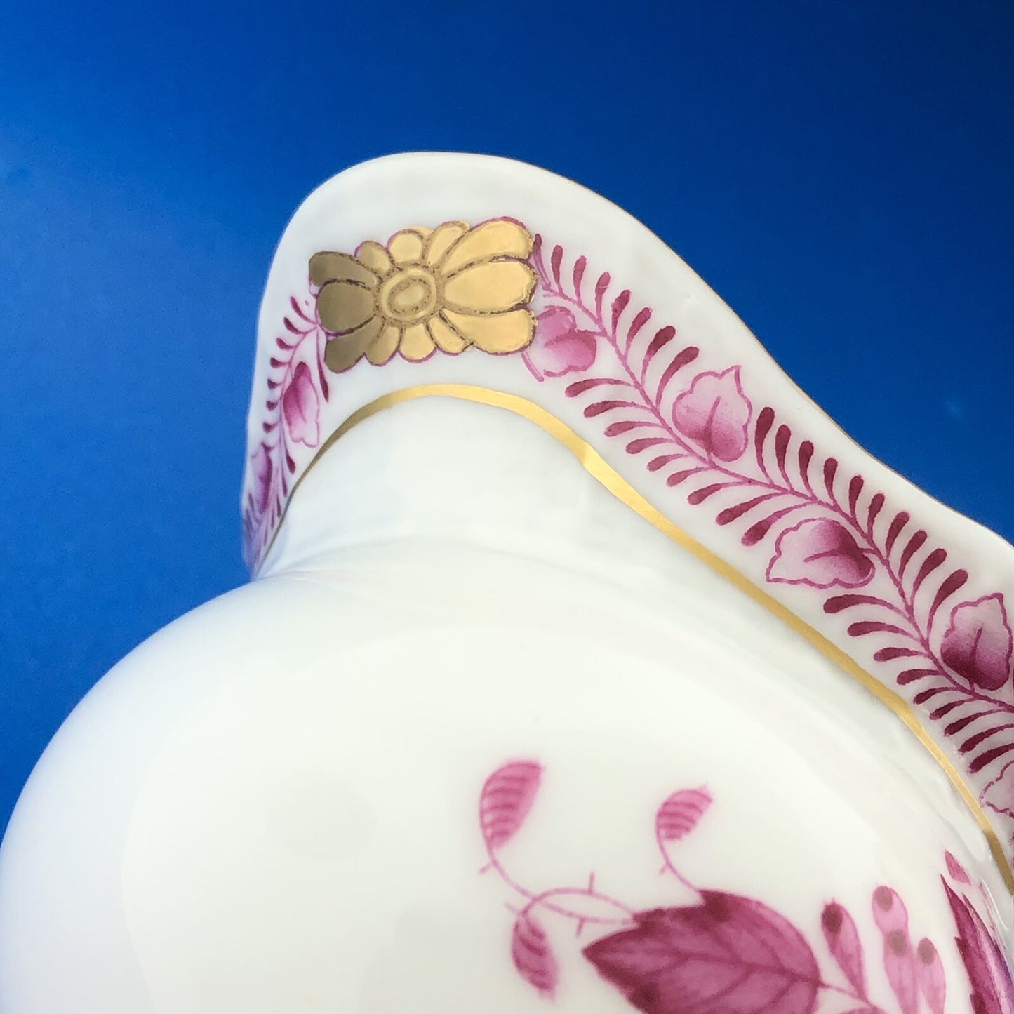 Vintage Herend Hugary Raspberry Chinese Bouquet Apponyi Small Creamer Pitcher