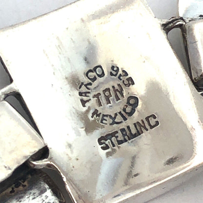 1960's Taxco TPN Mexico 925 Sterling Silver Shadowbox Panel Statement Bracelet