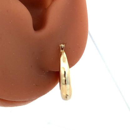 Designer ZZ 14K Yellow Gold Round Puffy Polished Huggie Hoop Earrings