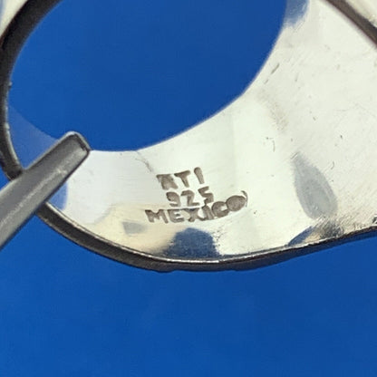 Vintage Taxco Mexico ATI Sterling Silver 925 Modernist Statement Dome Ring