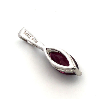 Designer TGGC 925 Sterling Silver Marquise Amethyst Solitaire Pendant