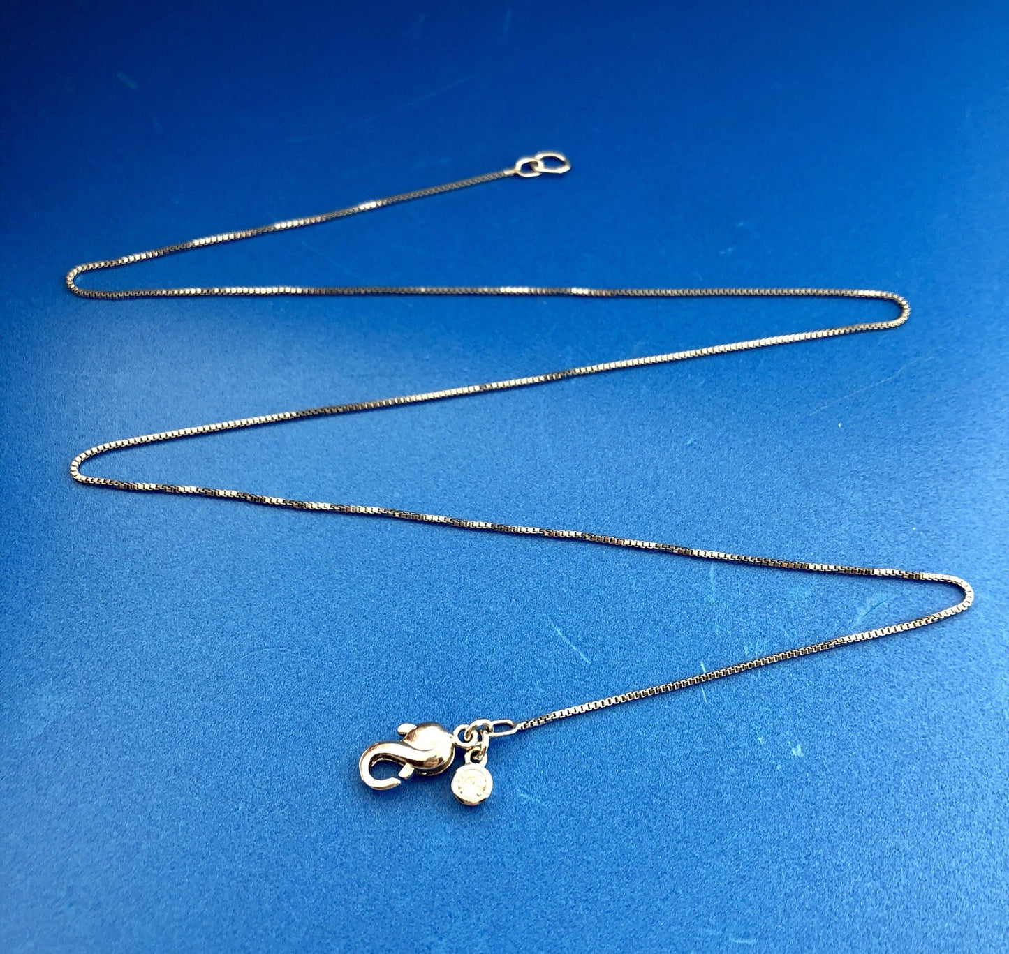 Designer RL Sterling Silver Cubic Zirconia Drop Charm Adornment Chain Necklace