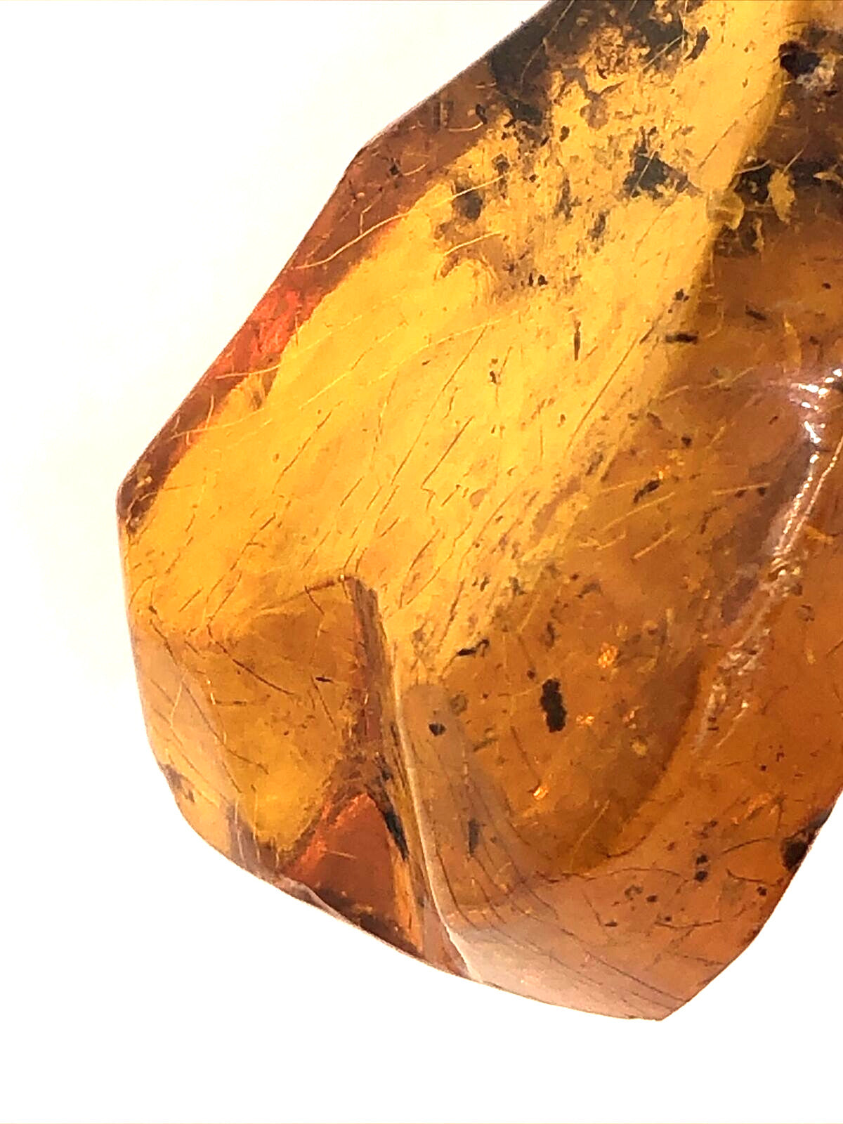Vintage Large Orange Amber Crystal Healing Statement Pendant