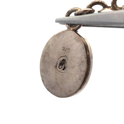 Vintage Designer 925 Sterling Silver Amethyst Fleur De Lis Pendant Necklace