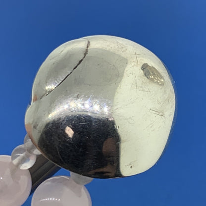 Mignon Faget 925 Sterling Silver Rose Quartz Jasper Moon Snail Beaded Necklace