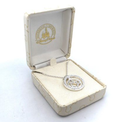 Authentic Disney Parks Silver Tone Cubic Zirconia CZ Mickey Infinity Necklace