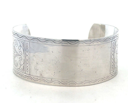 New Orleans Silversmiths Sterling Silver Etched Engravable Open Cuff Bracelet