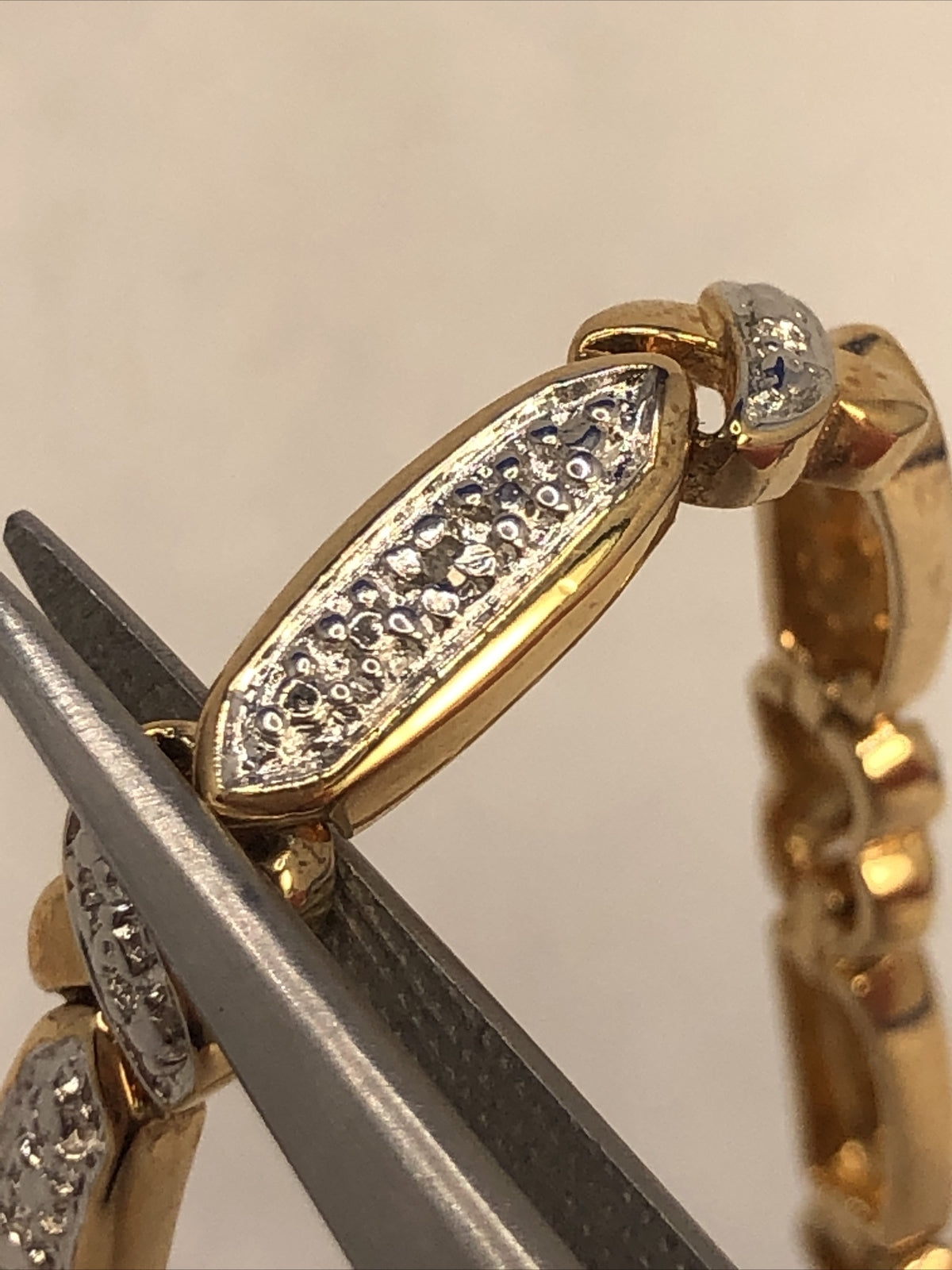 Designer 925 Sterling Silver Vermeil Two Tone Diamond Tennis Bracelet