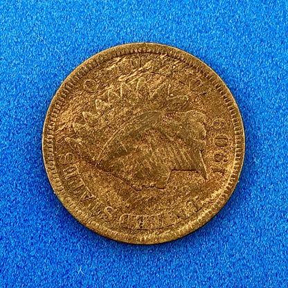 1909 S Indian Head One Cent Penny Type 3 Bronze Better Key San Francisco Coin