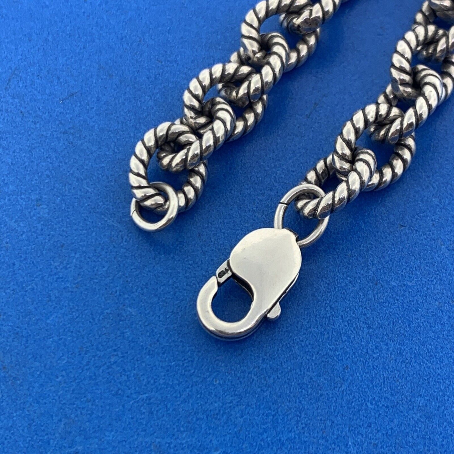 Designer Armbrust 925 Sterling Silver Circle Cable Link Statement Bracelet