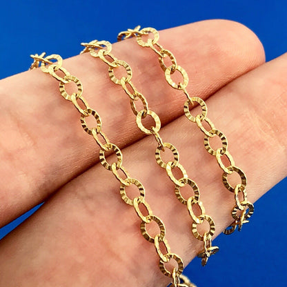 Michael Anthony MA Italy 10K Yellow Gold Textured Oval Link Chain Necklace