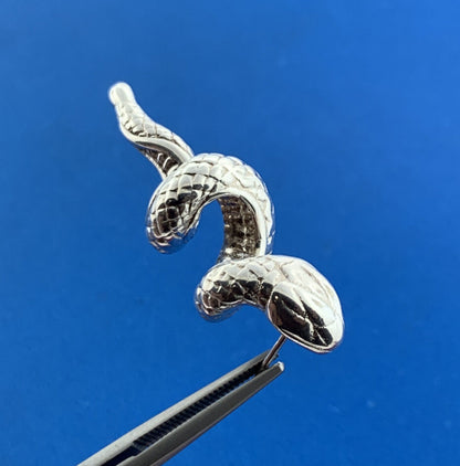 Stunning Sterling Silver 925 Spiral Snake Serpent Stud Earrings