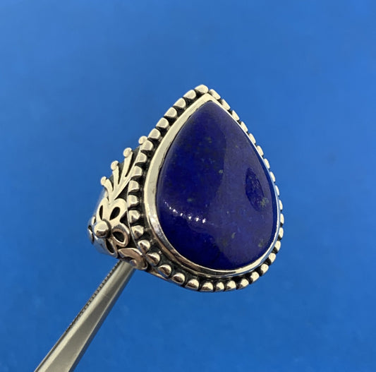 Designer Doug Paulus Sterling Silver 925 Lapis Lazuli Statement Cocktail Ring