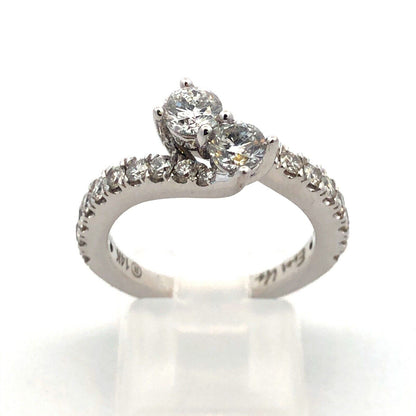 Zales 14K White Gold Diamond Duo Bypass Accented Engagement Promise Wedding Ring