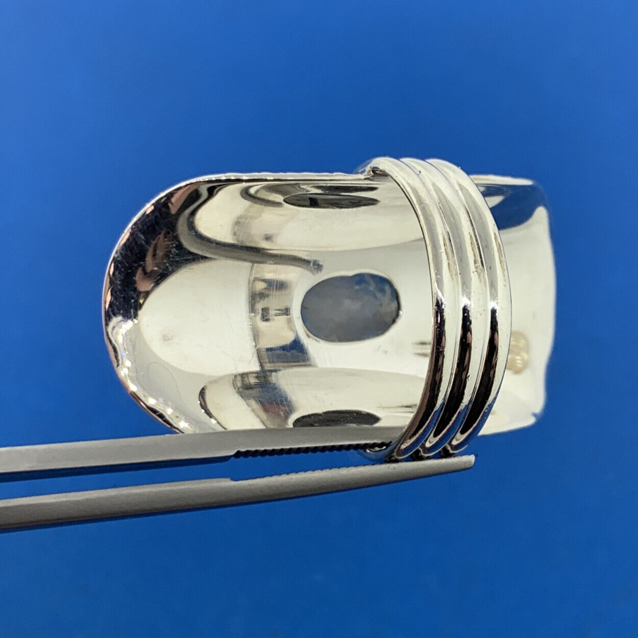 Designer 925 Sterling Silver Oval Faceted Opal Statement Saddlebag Finger Ring