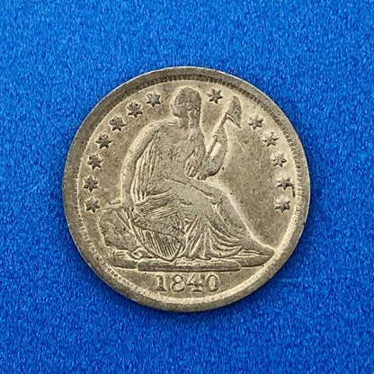 1840 P Seated Liberty Half Dime Variety 2 Obverse Stars Better Philadelphia Mint
