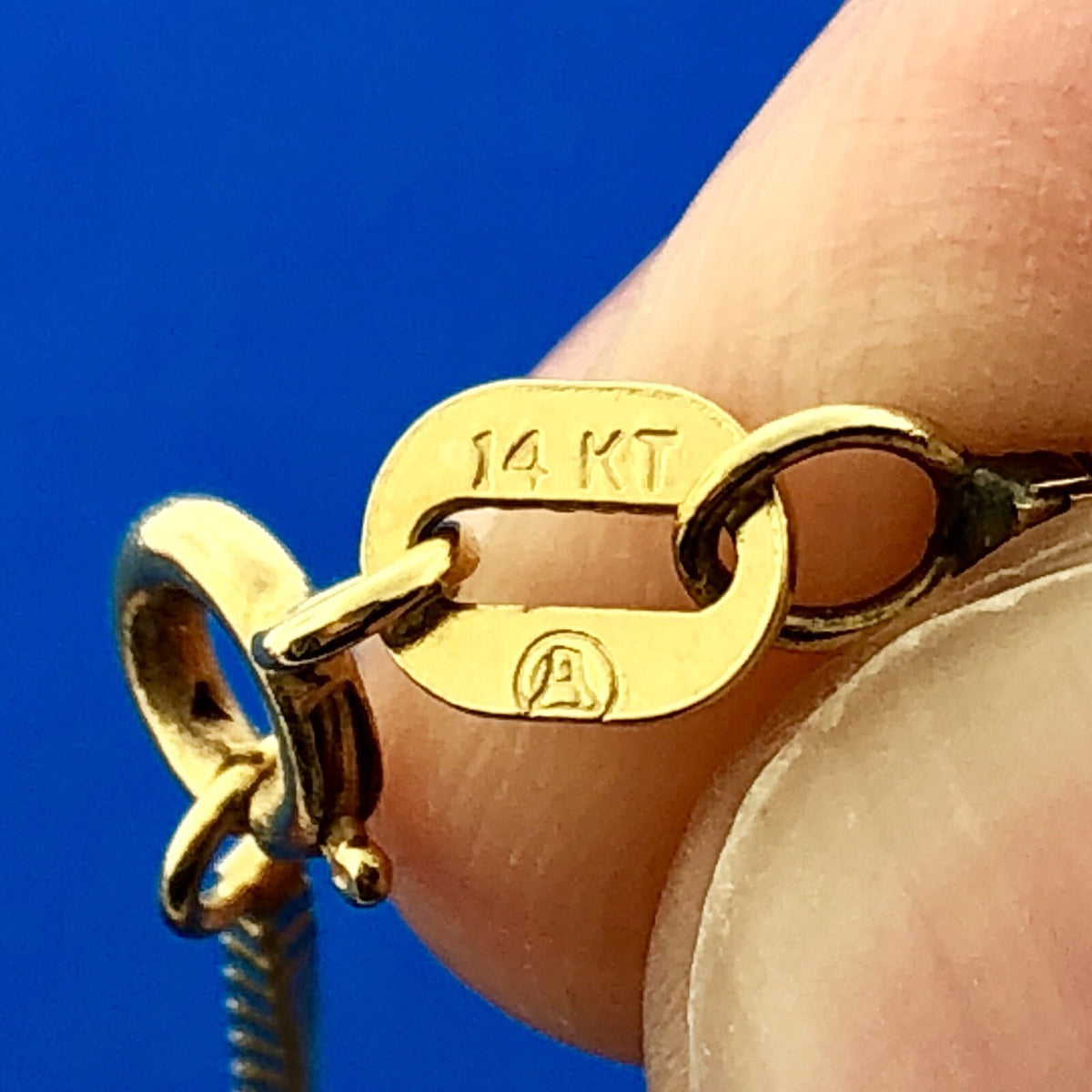 Custom 18K Yellow Gold Large Trillion Cut Lab Created Sapphire Diamond Pendant