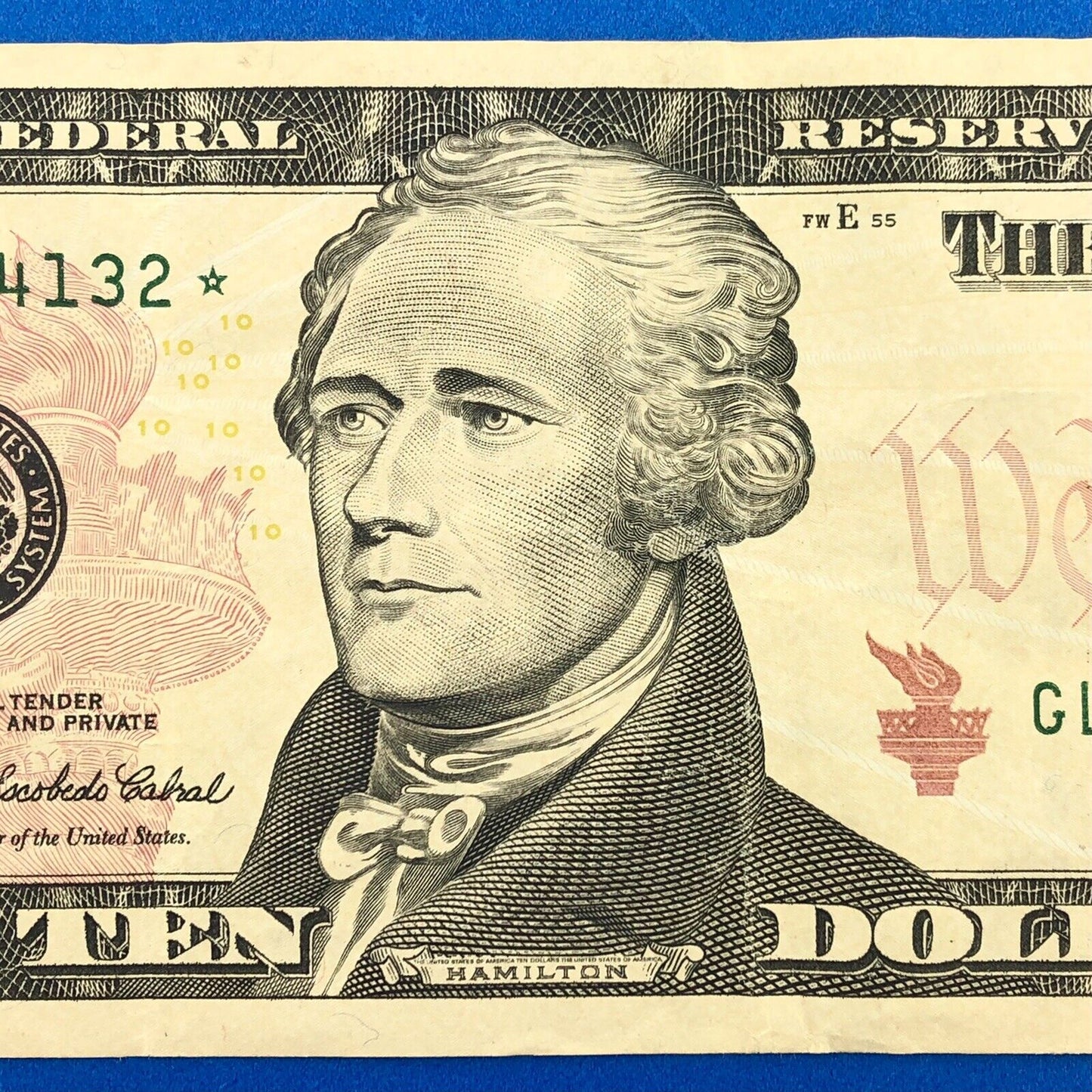 2004 A $10 Federal Reserve San Francisco Star Note Printed Fort Worth Rare