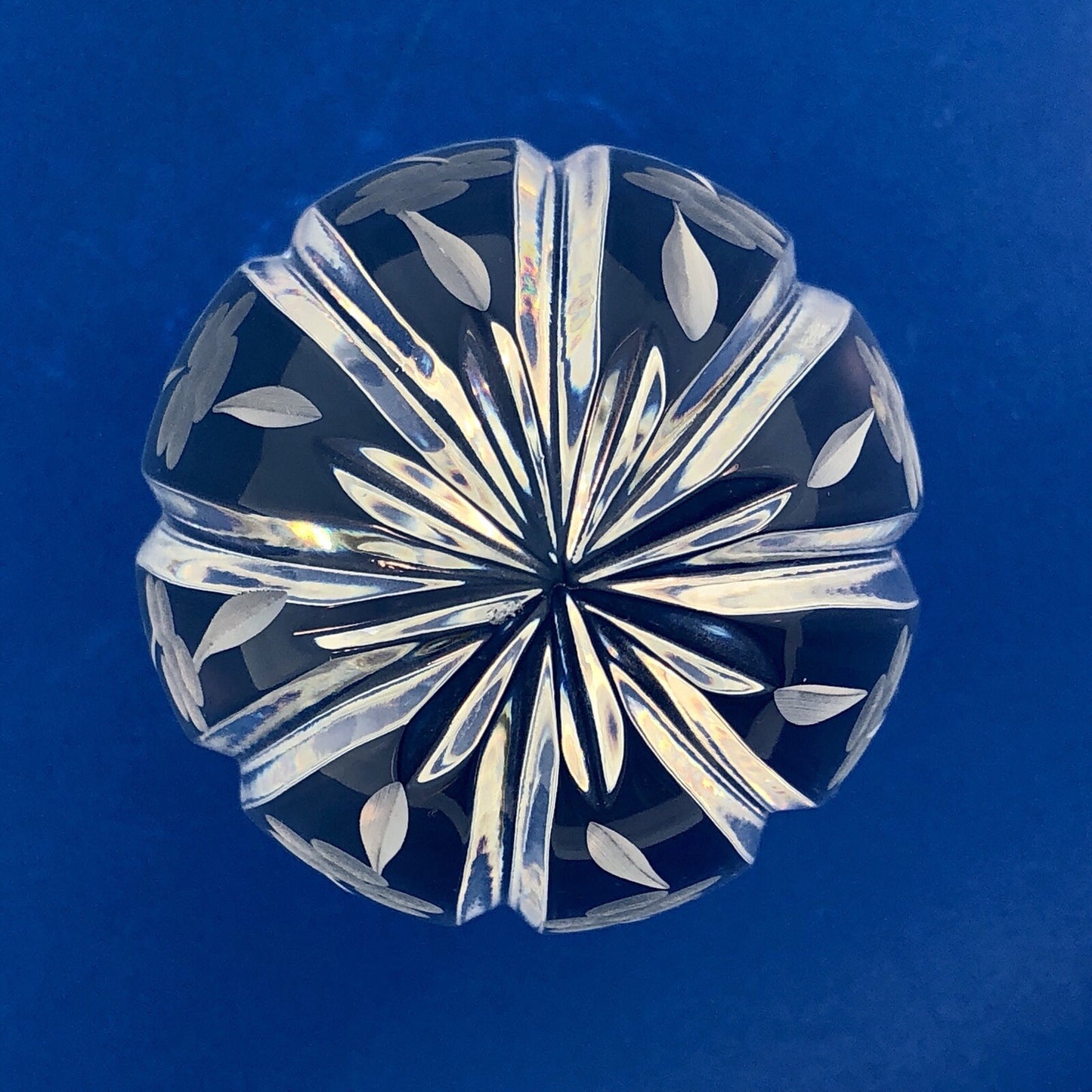 Vintage Handcrafted Poland 24% PbO Crystal Annual Egg Figurine Paperweight