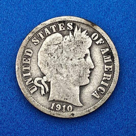 1910 P Barber Silver Dime $.10 Better Rare Scarce Key Philadelphia Mint Coin