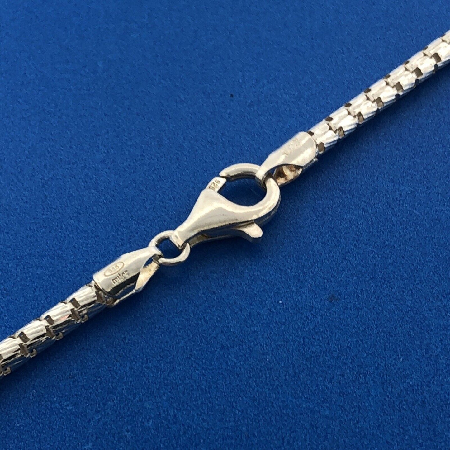 Designer MILOR Italy 925 Sterling Silver Fancy Textured Snake Chain Necklace