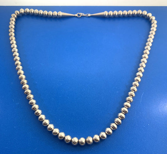 Native American Southwest 925 Sterling Silver Beaded Statement Necklace