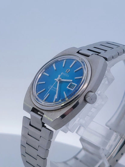 Omega Seamaster Automatic Date Stainless Steel 27mm Blue Dial Vintage Watch