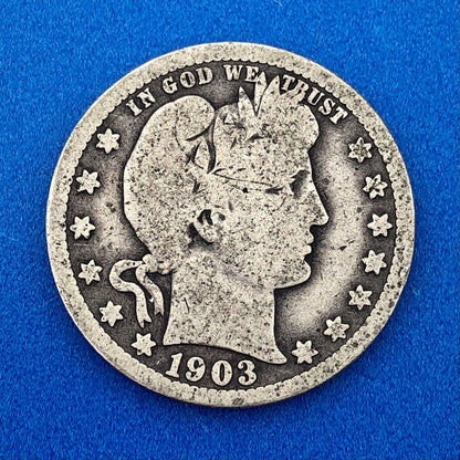 1903 O Silver Barber Quarter Better Key Date New Orleans Coin Rare Scarce