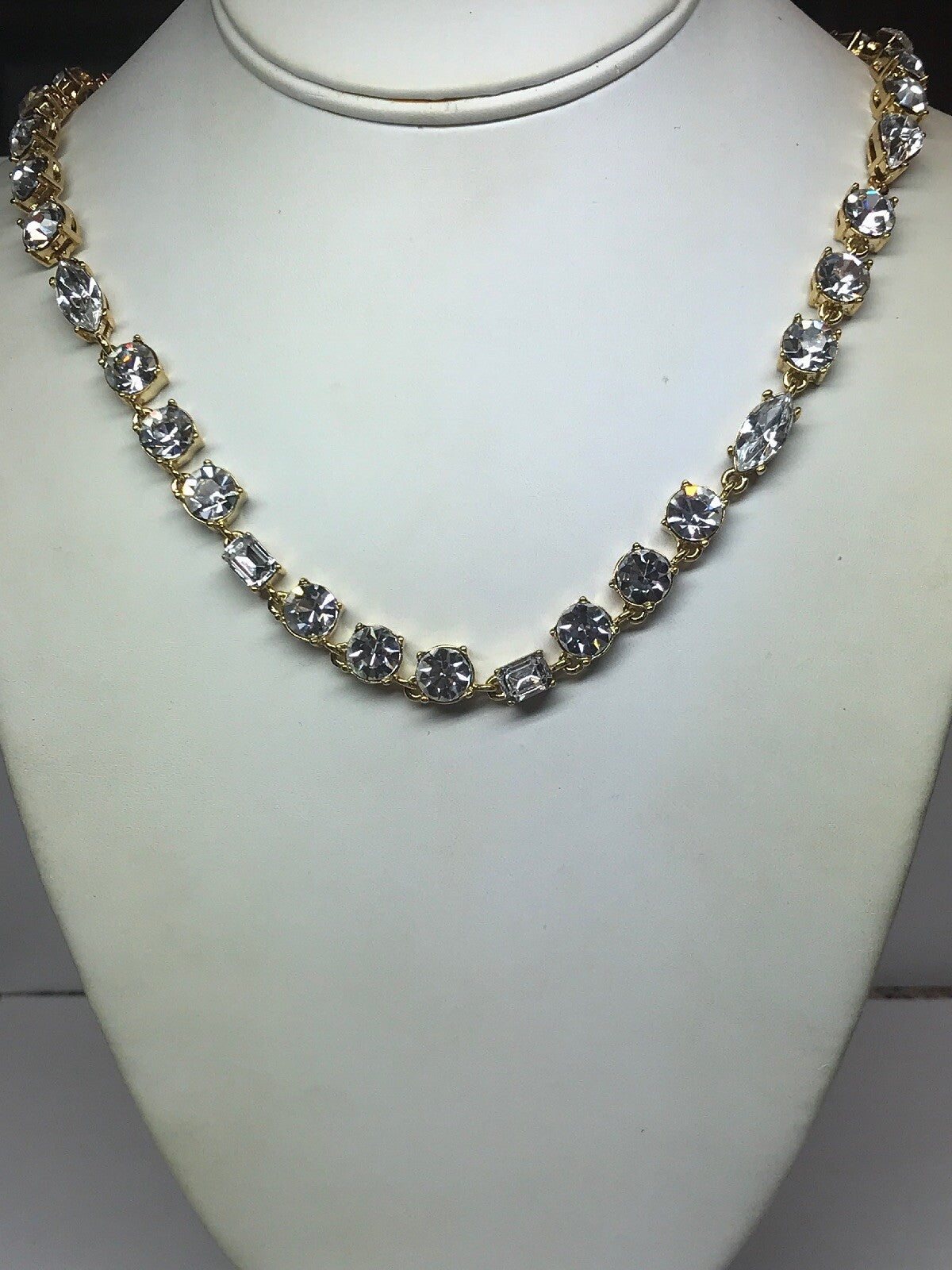 HSN Universal Studios Vault Collection Gold Tone Rhinestone Statement Necklace