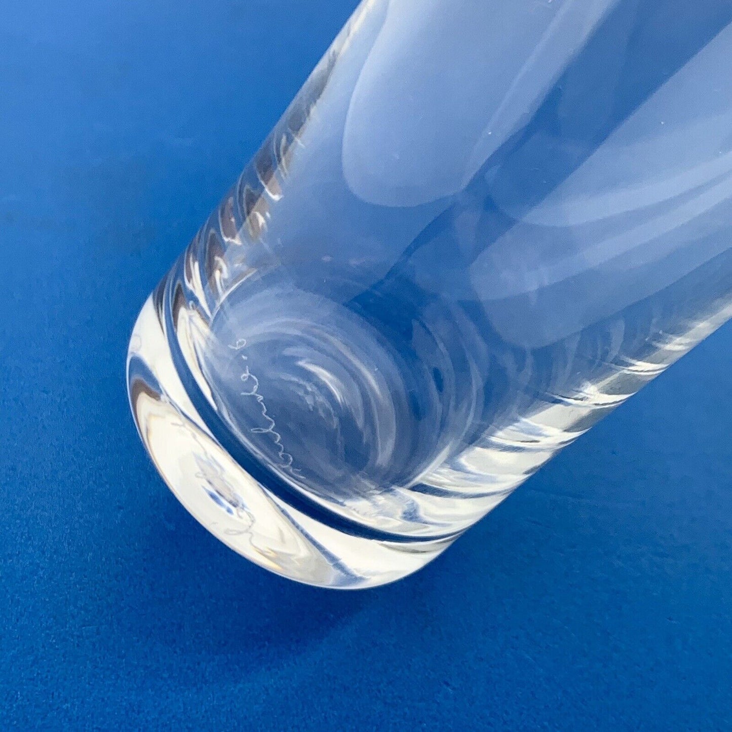 Designer Signed Deborah Ehrlich Swedish Handblown Tall Shot Glass Flute Pair