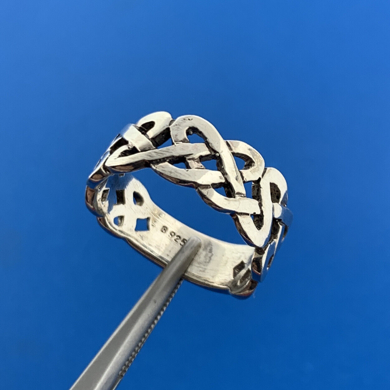 Vintage Sterling Silver 925 Modernist S Wave Cut Out Stackable Band Ring