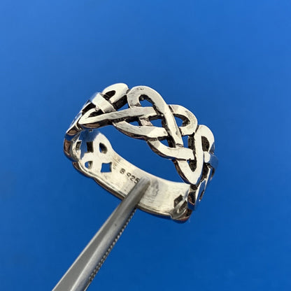 Vintage Sterling Silver 925 Modernist S Wave Cut Out Stackable Band Ring