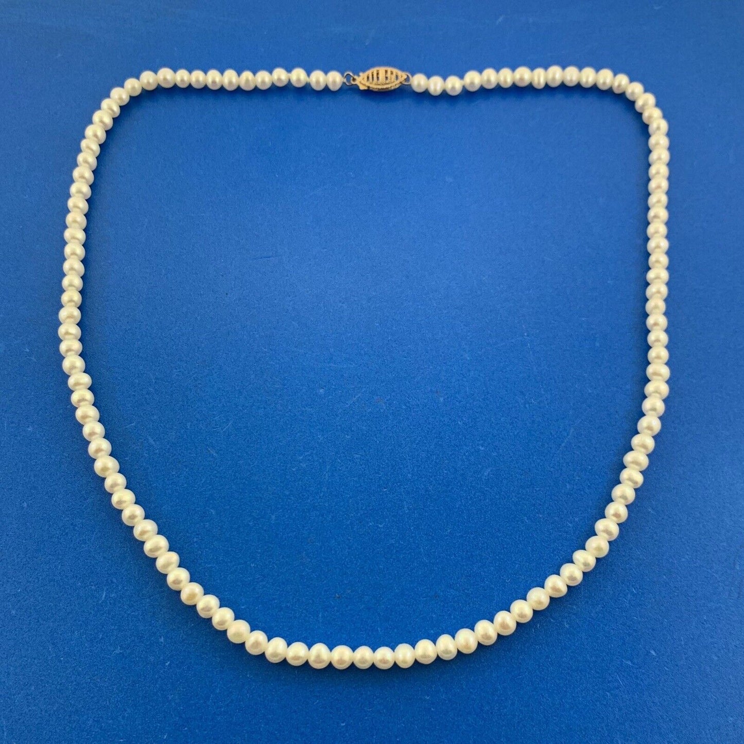 Designer RTI 10K Yellow Gold White Pearl Beaded Necklace