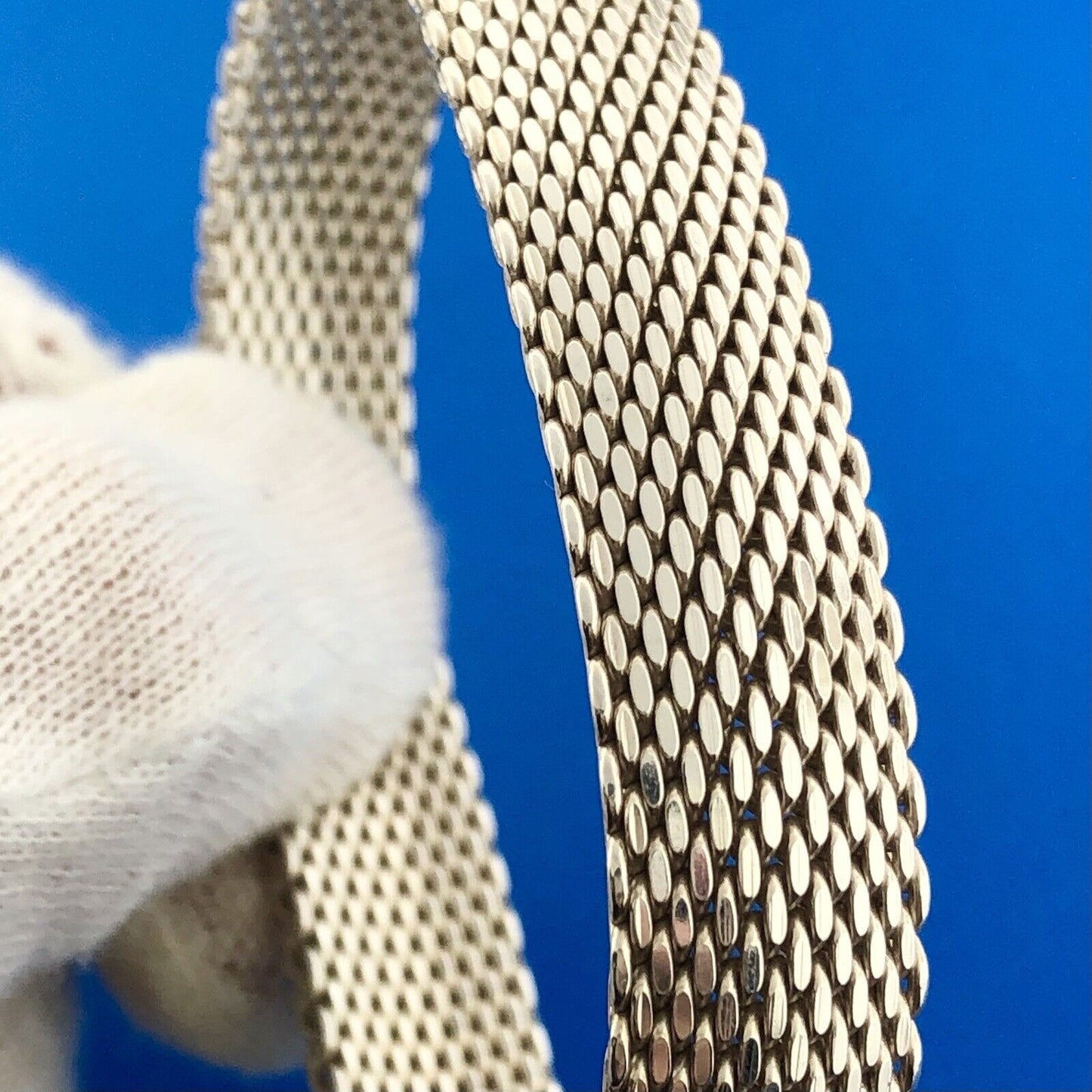 Designer GC Stunning Sterling Silver 925 Snake Link 7.5" Flex Band Bracelet