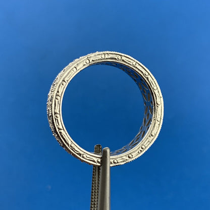 Tacori 925 Designer 925 Sterling Silver Cubic Zirconia CZ Art Deco Style Ring