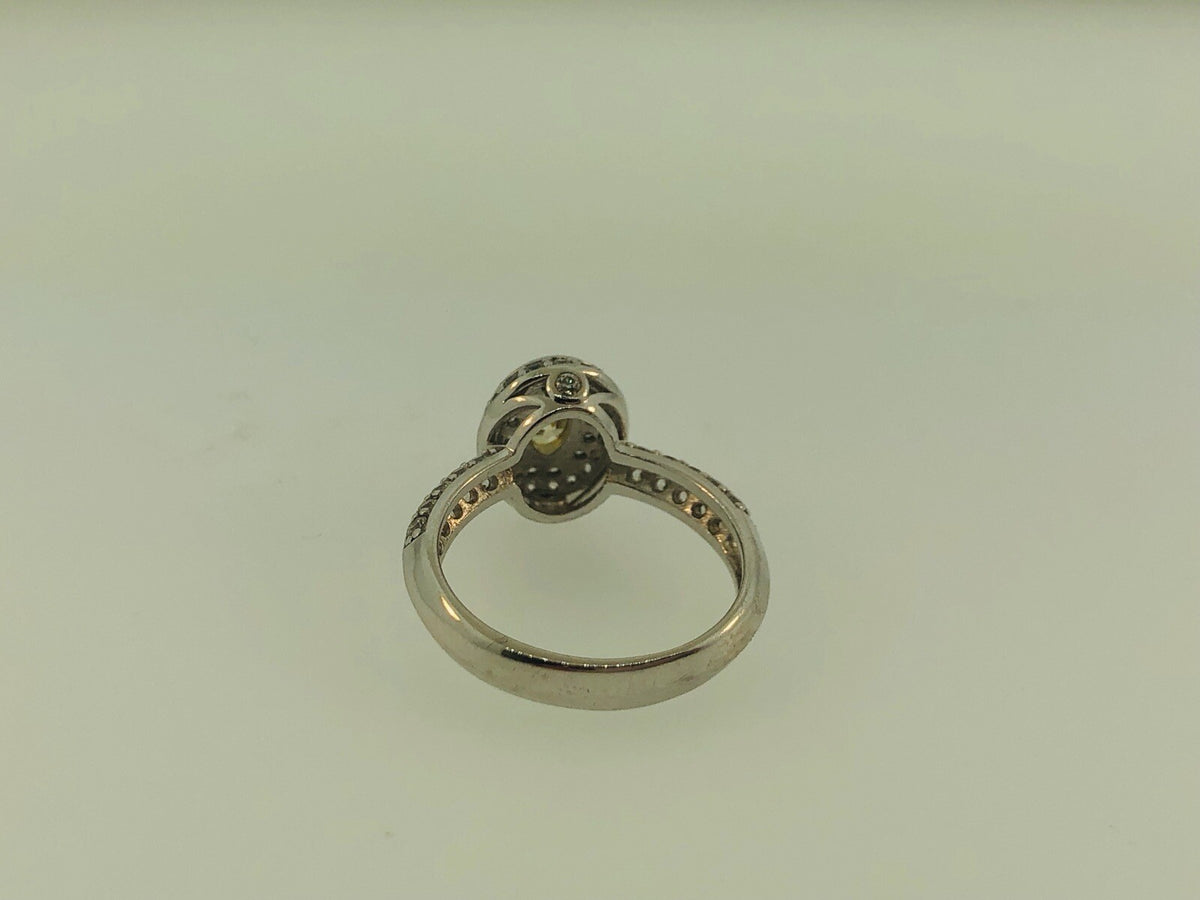 Sterling Silver Yellow White Cubic Zirconia Engagement Bridal Ring S179